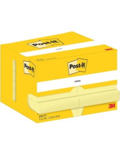 PACK 12 BLOCS 100 HOJAS NOTAS ADHESIVAS 51X76MM CANARY YELLOW CAJA CARTÓN 656 POST-IT 7100290170