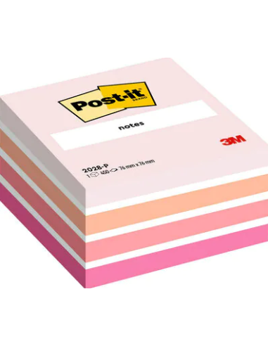 CUBO 450 HOJAS NOTAS ADHESIVAS 76X76MM COLORES SURTIDOS ROSAS 2028-P POST-IT 7100172384