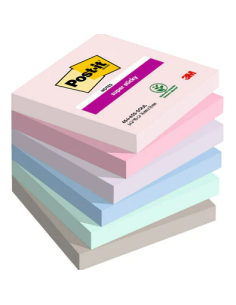 PACK 6 BLOCS 90 HOJAS NOTAS ADHESIVAS 76X76MM SUPER STICKY COLECCIÓN SOULFUL 654-6SS-SOUL POST-IT 7100259204