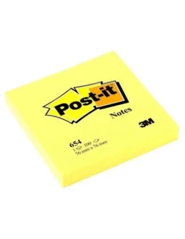 BLOC 100 HOJAS NOTAS ADHESIVAS 76X76MM COLORES SURTIDOS 654 ENCELOFANADO CAJA DISPENSADORA 6820-COL-W10 POST-IT 7100317840