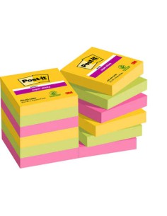 PACK 12 BLOCS 90 HOJAS NOTAS ADHESIVAS 47,6X47,6MM SUPER STICKY COLECCIÓN CARNIVAL CAJA CARTÓN 622-12SS-CARN POST-IT 7100290181