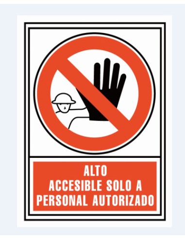 SEÑAL "ALTO: ACCESIBLE SOLO PERSONAL AUTORIZADO" 21X30CM PP ROJO ARCHIVO 2000 6174-04 RJ