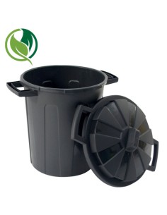 CONTENEDOR SOSTENIBLE DE RECICLAJE CON TAPA 100 LITROS 54X64X68 CM PP NEGRO ARCHIVO 2000 CP1426100 NE