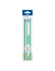 REGLA 20 CM TRANSPARENTE SERIE NEW LOOK, VERDE MILAN 357801NL