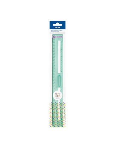 REGLA 30 CM TRANSPARENTE SERIE NEW LOOK, VERDE MILAN 353801NL
