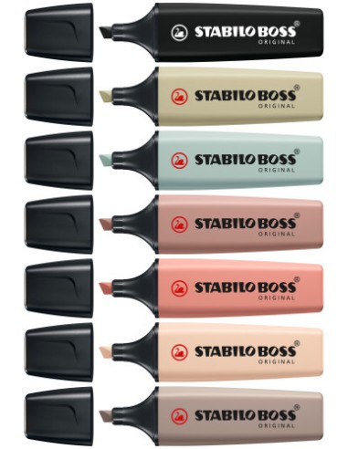 STABILO BOSS NatureColors marcador 6 pieza(s) Punta de cincel Negro, Bronce, Verde, Gris, Verde claro