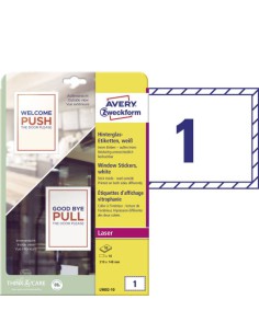 ADHESIVOS DOBLE CARA PARA VENTANAS 210X148 MM 10 HOJAS POR PAQUETE AVERY L9002-10