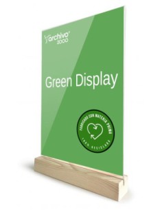 EXPOSITOR SOBREMESA DOBLE CARA A4 VERTICAL CON BASE DE MADERA 40x210x330MM A4 ARCHIVO 2000 15904M1 CS TP