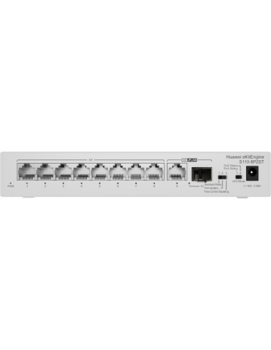 HUAWEI S110-8P2ST ( 8 10/100/1000 BASE-T PORTS POE+ 1GE SFP PORT, 1*10/100/ 100BASE T PORT, AC POWER, POWER ADAPTER)