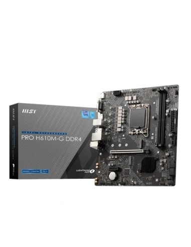 PLACA MSI PRO H610M-G,INTEL,1700,H610,2DDR5,96GB,VGA+HDMI+DP,4SATA3+1M.2,2USB2.0,2USB3.2,USB-C,1GBLAN,MATX
