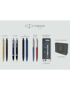 LOTE ESCRITURA PARKER 8 PIEZAS (6+2 DE REGALO) 12 RECAMBIOS + 10 BOLSAS REGALO PARKER 2197098