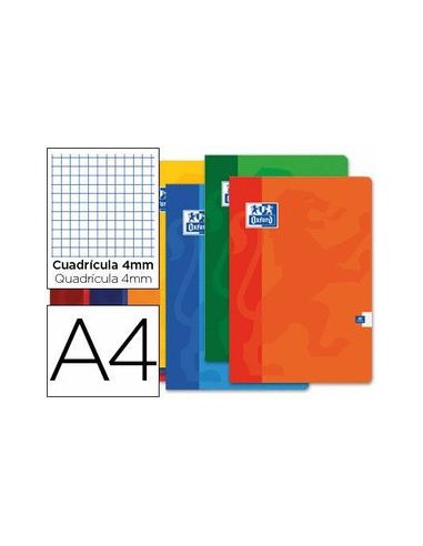 LIBRETA GRAPADA 48 HOJAS 90 GR FORMATO A4 CUADRICULA 4X4 COLORES SURTIDOS ANCOR 092752
