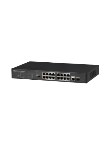 (DH-PFS3117-16ET-135) DAHUA SWITCH POE 16 PUERTOS + 1 PUERTO GIGABIT