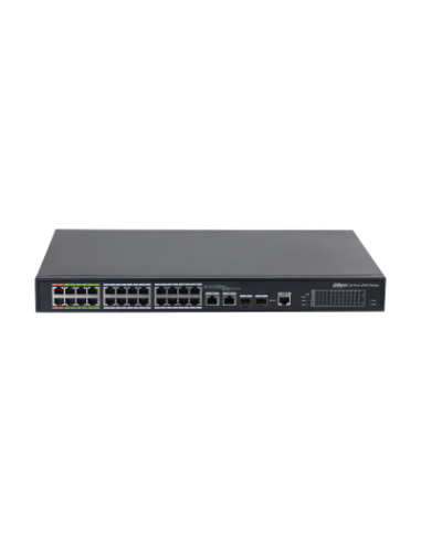 (DH-LR2226-24ET-360-V2) DAHUA SWITCH L2 EPOE GESTIONABLE 24 PUERTOS 10/100 (8 EPOE/EOC + 16 POE) + 2 UPLINK COMBO GIGABIT/SFP