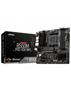 PLACA MSI B550M PRO-VDH WIFI,AMD,AM4,B550,4DDR4,128GB,VGA+HDMI+DP,GBLAN+WIFI+BT4.2,4SATA3+2M.2,5USB3.2,MATX