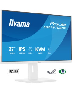 MONITOR IIYAMA PANTALLA PARA PC 68,6 CM (27") 2560 X 1440 PIXELES QUAD HD LED PANEL IPS AJUSTABLE USB-C KVM LAN WHITE VERSION