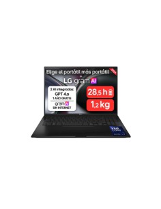 PORTATIL LG GRAM 16" 16ZD90TL, INTEL CORE ULTRA 7, 32 GB RAM, 512 GB SSD, PANEL IPS WQXGA (2560X1600)