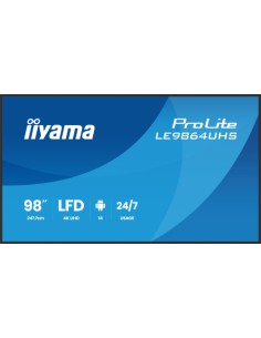 IIYAMA MONITOR 98" 3840x2160, UHD VA DLED 500cd/m, HORIZ Y VERT, MM 2x 10W, 2x HDMIx 1x USB-C, USB 2.0 x2, WiFi, LAN, Media Play