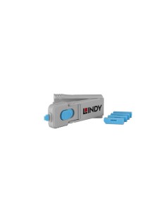 Lindy 40324 bloqueador de puerto Bloqueador de puerto + clave DisplayPort Azul Acrilonitrilo butadieno estireno (ABS) 5 pieza(s)