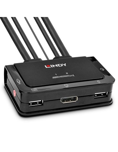 Lindy 42344 interruptor KVM Montaje en rack Negro