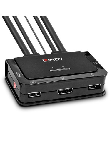 Lindy 42340 interruptor KVM Negro