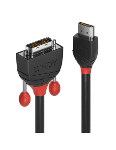 Lindy 36270 adaptador de cable de vídeo 0,5 m HDMI tipo A (Estándar) DVI-D Negro