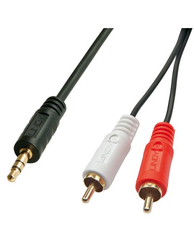 Lindy 35680 cable de audio 1 m 3,5mm 2 x RCA Negro