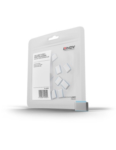 Lindy 40466 bloqueador de puerto USB Tipo C Azul Acrilonitrilo butadieno estireno (ABS) 10 pieza(s)