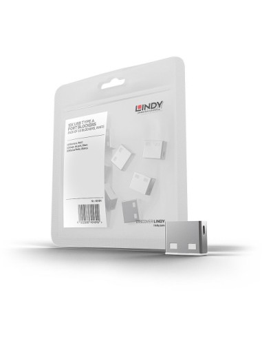 Lindy 40464 bloqueador de puerto USB tipo A Blanco Acrilonitrilo butadieno estireno (ABS) 10 pieza(s)