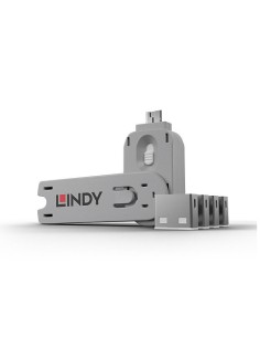 Lindy 40454 bloqueador de puerto Bloqueador de puerto + clave USB tipo A Blanco Acrilonitrilo butadieno estireno (ABS) 5 pieza(s