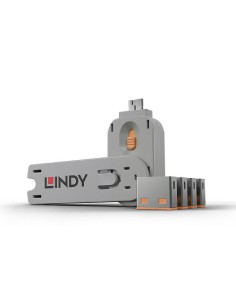 Lindy 40453 bloqueador de puerto Bloqueador de puerto + clave USB tipo A Naranja Acrilonitrilo butadieno estireno (ABS) 5 pieza(