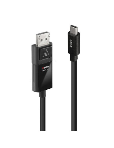 Lindy 43343 adaptador de cable de vídeo 3 m USB Tipo C DisplayPort Negro