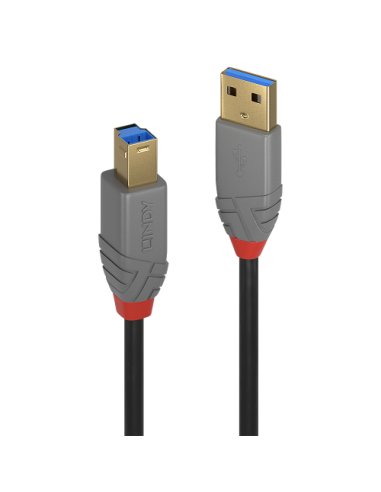 Lindy 36742 cable USB USB 3.2 Gen 1 (3.1 Gen 1) 2 m USB A USB B Negro, Gris