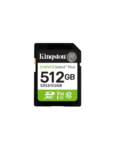 Kingston Technology 512 GB SDXC Canvas Select Plus Gen3 150 MB/s C10 UHS-I U3 V30