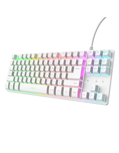 Trust GXT 833W Thado TKL teclado Juego USB QWERTY Español Blanco