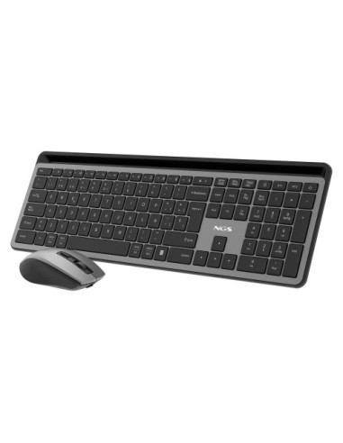 NGS ECLIPSE teclado Ratón incluido Hogar / Oficina RF Wireless + Bluetooth QWERTY Inglés Gris