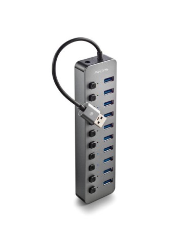 NGS IHUB 10 USB 3.2 Gen 1 (3.1 Gen 1) Type-A 5000 Mbit/s Negro
