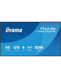 MONITOR IIYAMA 65" (LH6575UHS-B1AG)3840X2160, UHD IPS PANEL, OPERACION 24/7 500CD/M, LANDSCAPE PORTRAIT, SIGNAL FAILOVER, SPEAKE