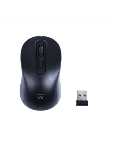 Ewent Ratón óptico inalámbrico 800-1200-1600dpi y clics silenciosos