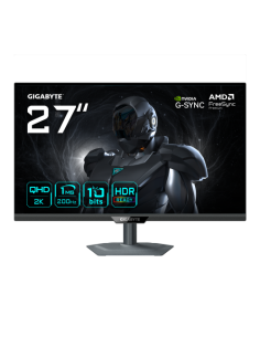 GIGABYTE G27Q2 Monitor Gaming 27” 2K QHD - 2560 x 1440, 200Hz, 1ms, 350 cd/m², Compatible con G-Sync, FreeSync Premium, HDR10, H