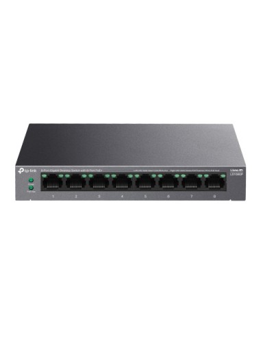 TP-Link LiteWave LS108GP switch No administrado Gigabit Ethernet (10/100/1000) Energía sobre Ethernet (PoE) Negro