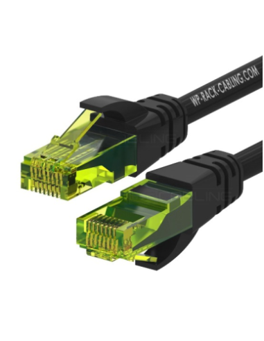 WP WPC-PAT-6AU002BL cable de red Negro, Verde 0,2 m Cat6a U/UTP (UTP)