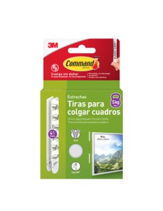 BLISTER TIRAS ADHESIVAS ESTRECHAS PARA CUADROS HASTA 5KG COMMAND 17207WHI-4-ISP 3M 7100337206