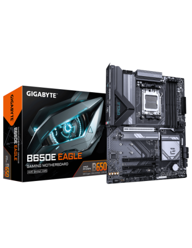 GIGABYTE B650E EAGLE Placa Base Procesadores AMD Ryzen 9000 Series, VRM de 8+2+2 fases, hasta 8200 MHz DDR5 (OC), 1x PCIe 5.0 + 