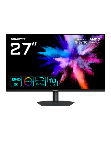 GIGABYTE GO27Q24A Monitor Gaming OLED 27” 2K QHD - 2560 x 1440, 240Hz, 0.03ms, 400 cd/m², FreeSync Premium, G-Sync Compatible, H