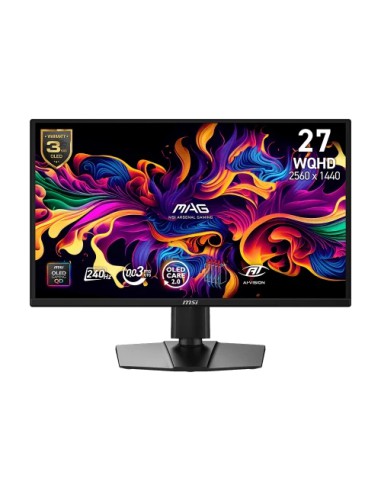 MSI MONITOR MAG 272QP QD-OLED X24. 26.5" 2560x1440 QD-OLED PLANO. 2400HZ. NEGRO