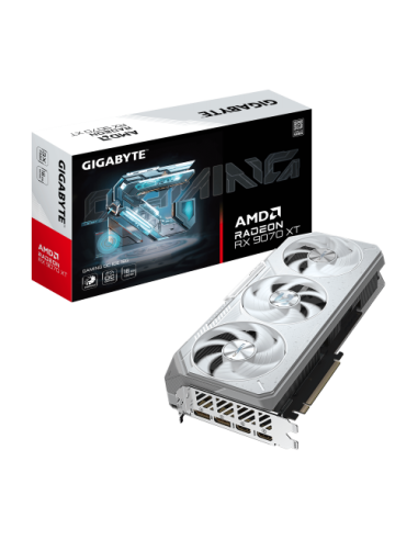 GIGABYTE Radeon RX 9070 XT GAMING OC ICE 16G Tarjeta Gráfica - 16GB GDDR6, 256bit, PCI-E 5.0, 3060 MHz Frecuencia del núcleo, 2 