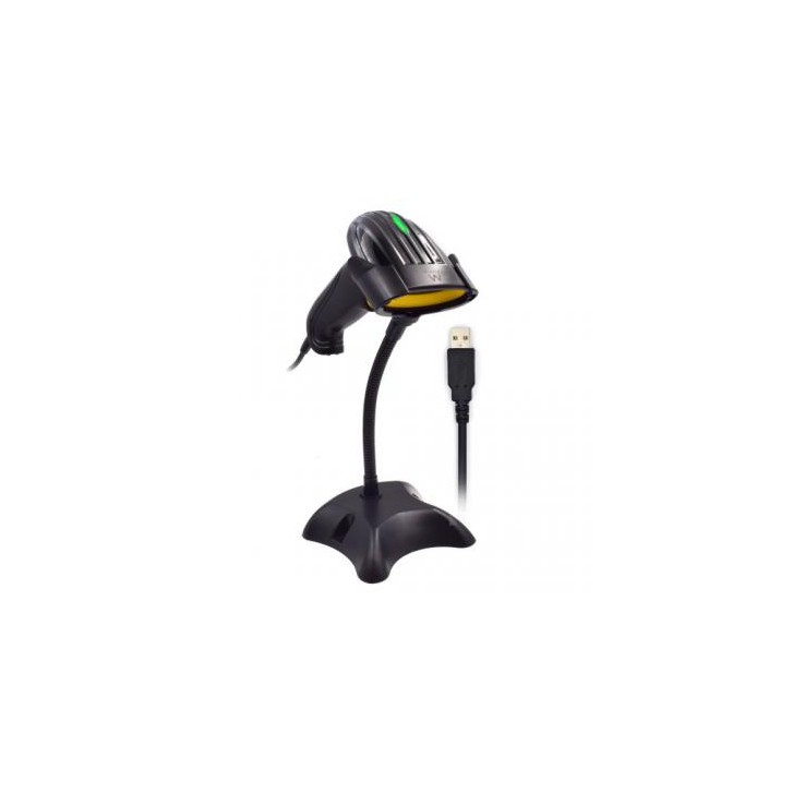 Ewent EW3410 lector de código de barras Lector de códigos de barras portátil 2D LED Negro