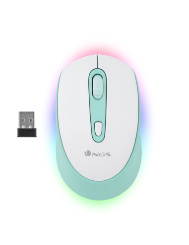 NGS SMOG MINT-RB ratón Juego Ambidextro RF Wireless + Bluetooth Óptico 2400 DPI