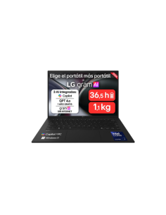 LG PORTÁTIL 14" GRAM 14Z90U, WINDOWS 11 HOME, INTEL CORE ULTRA 7, 32 GB RAM, 512 GB SSD, INTEL GRAPHICS (4XE), PANTALLA IPS (192